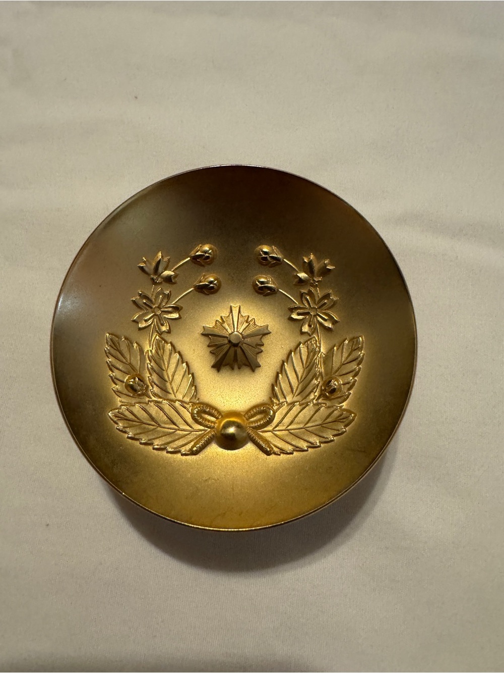 Vtg Japanese Police Commemorative Award Cup Sakazuki-24KGP Gold Plated Showa